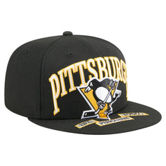 Pittsburgh Penguins New Era Oversized Vintage Arch 59Fifty Fitted Hat Black