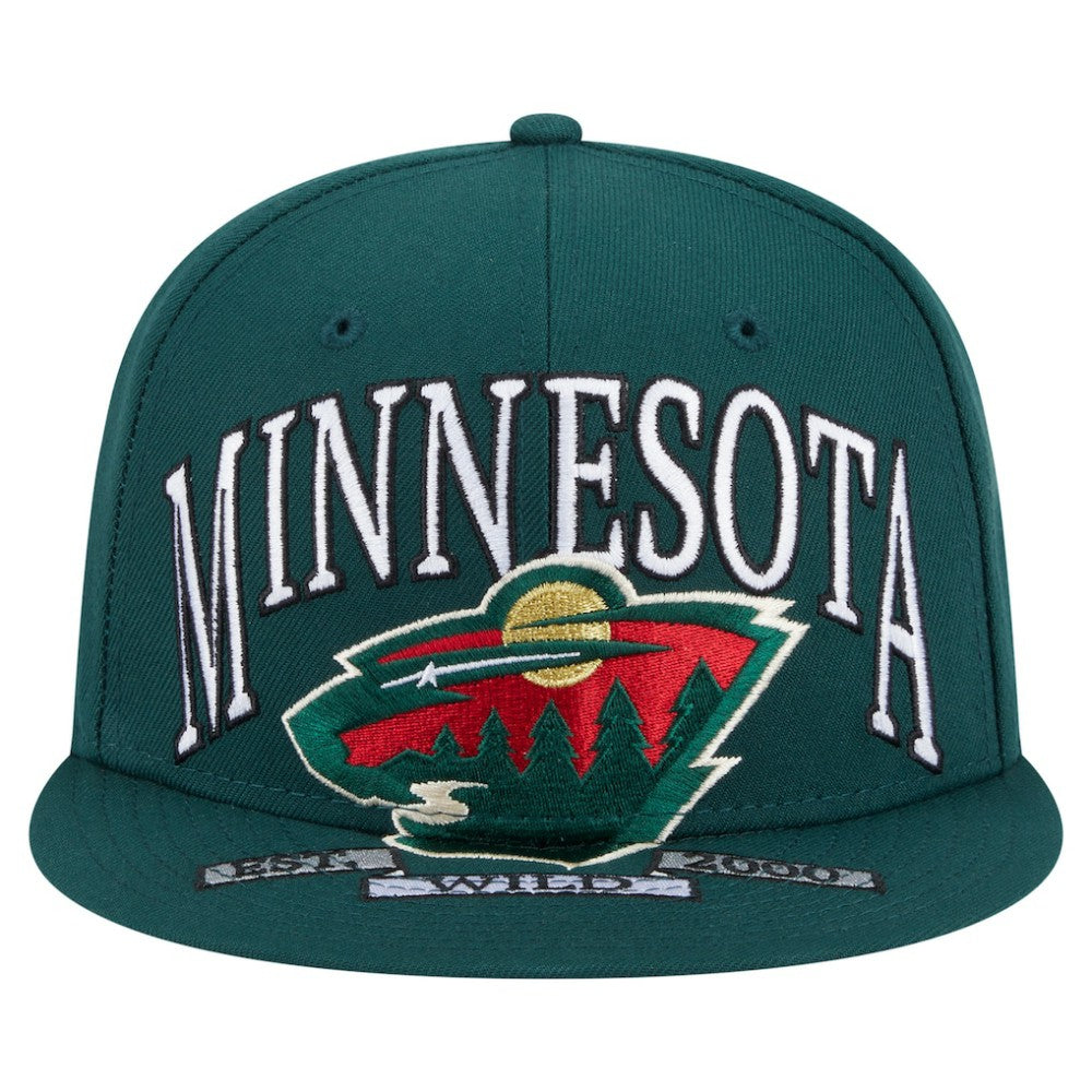 Minnesota Wild New Era Oversized Vintage Arch 59Fifty Fitted Hat Green