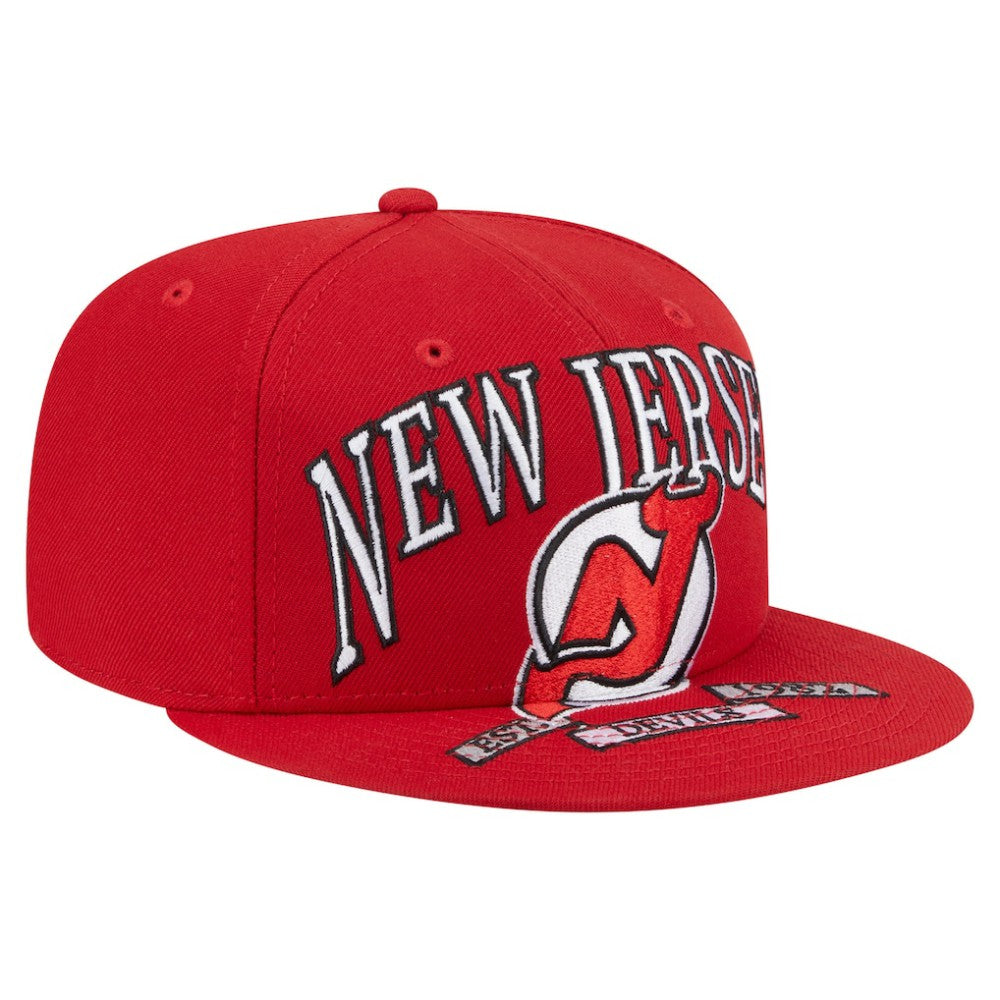 New Jersey Devils New Era Oversized Vintage Arch 59Fifty Fitted Hat Red