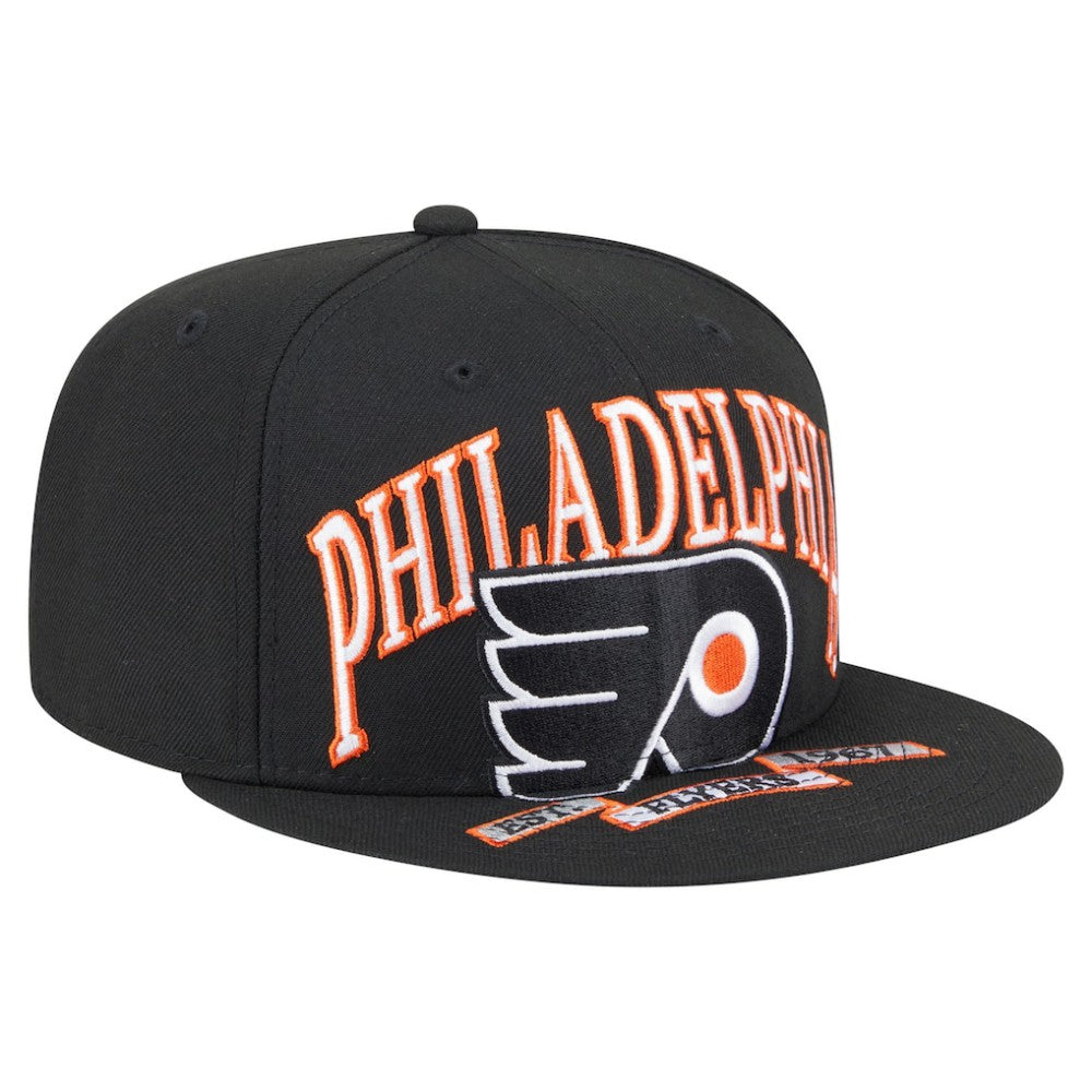 Philadelphia Flyers New Era Oversized Vintage Arch 59Fifty Fitted Hat Black