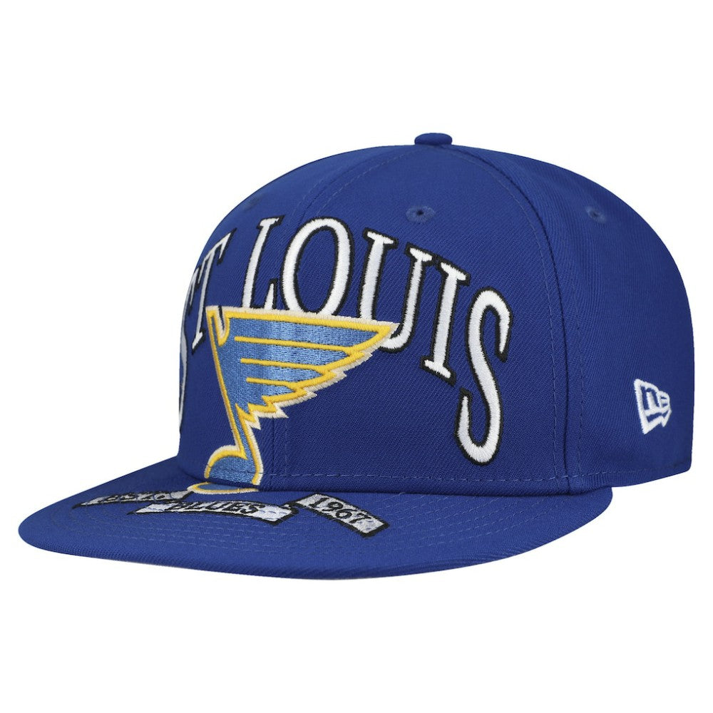 St. Louis Blues New Era Oversized Vintage Arch 59Fifty Fitted Hat Blue