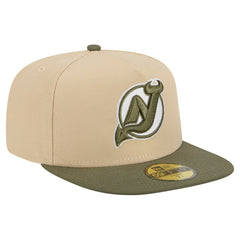 New Jersey Devils New Era Color Pack Two-Tone 59FIFTY A-Frame Fitted Hat Tan/Olive