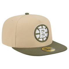 Boston Bruins New Era Color Pack Two-Tone 59FIFTY A-Frame Fitted Hat Tan/Olive