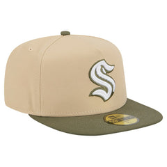 Seattle Kraken New Era Color Pack Two-Tone 59FIFTY A-Frame Fitted Hat Tan/Olive