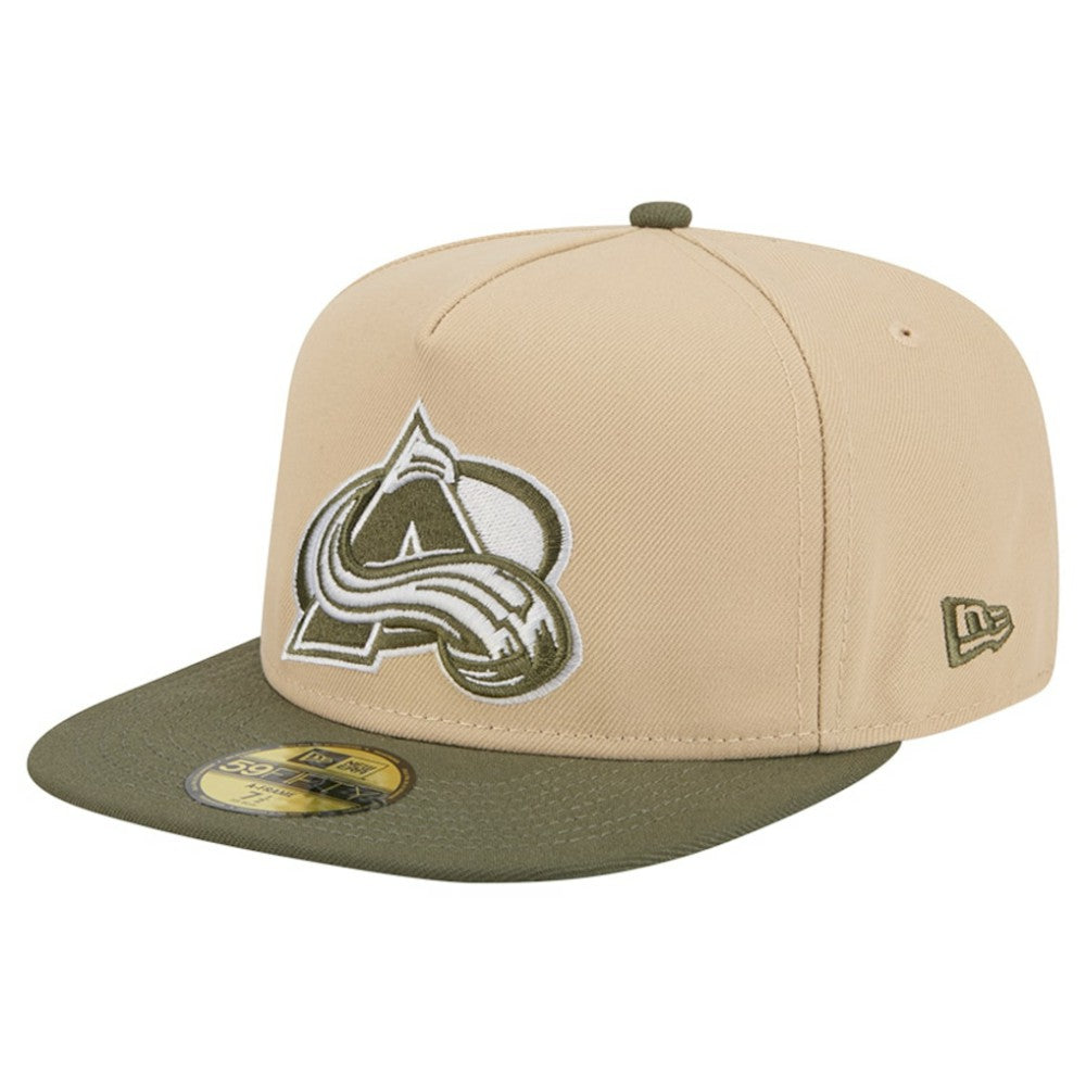 Colorado Avalanche New Era Color Pack Two-Tone 59FIFTY A-Frame Fitted Hat Tan/Olive