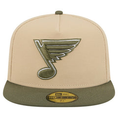 St. Louis Blues New Era Color Pack Two-Tone 59FIFTY A-Frame Fitted Hat Tan/Olive
