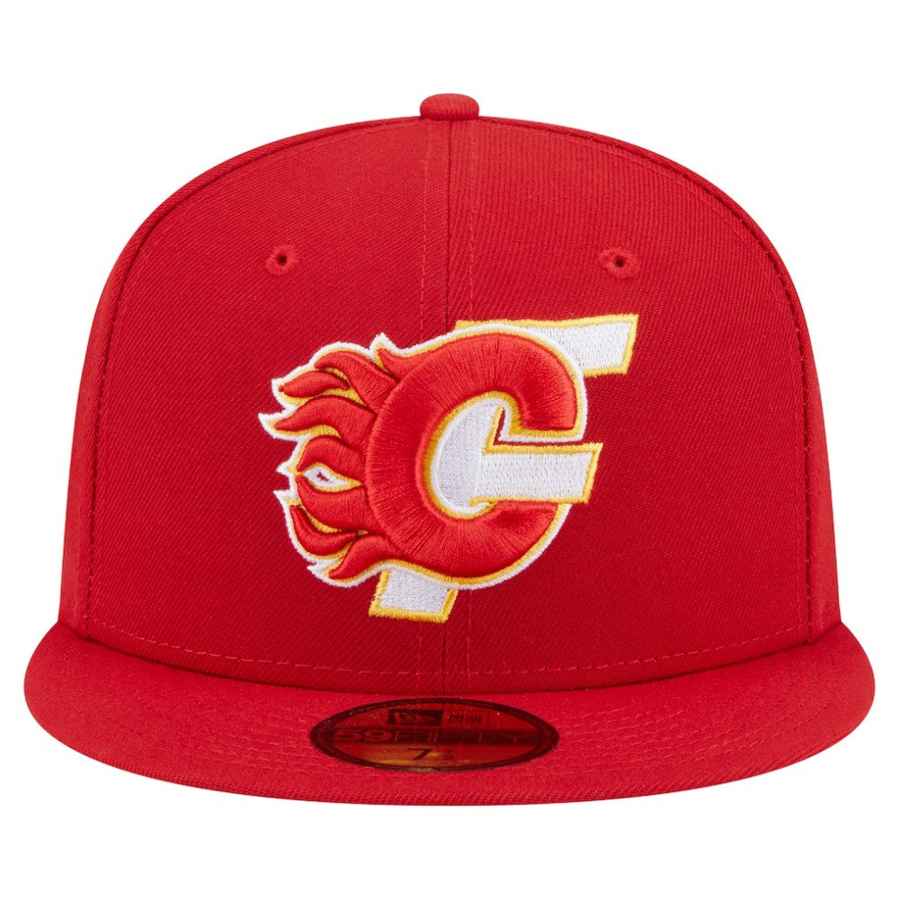 Calgary Flames New Era Deceptor 59FIFTY Fitted Hat Red