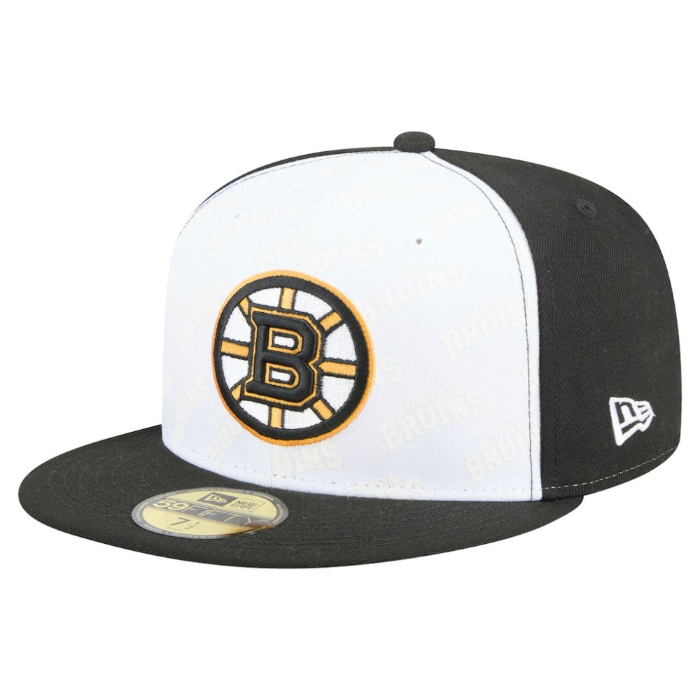 Boston Bruins New Era Repeat Two-Tone 59FIFTY Fitted Hat White/Black