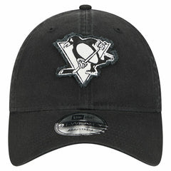 Pittsburgh Penguins New Era Stamp Fabric Applique 9TWENTY Adjustable Hat Black