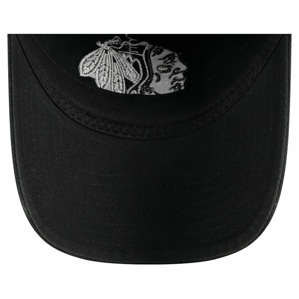 Chicago Blackhawks New Era Stamp Fabric Applique 9TWENTY Adjustable Hat Black