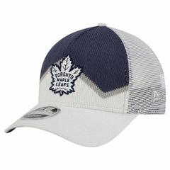 Toronto Maple Leafs New Era Hockey Sock 9FORTY A-Frame M-Crown Adjustable Trucker Hat White/Blue