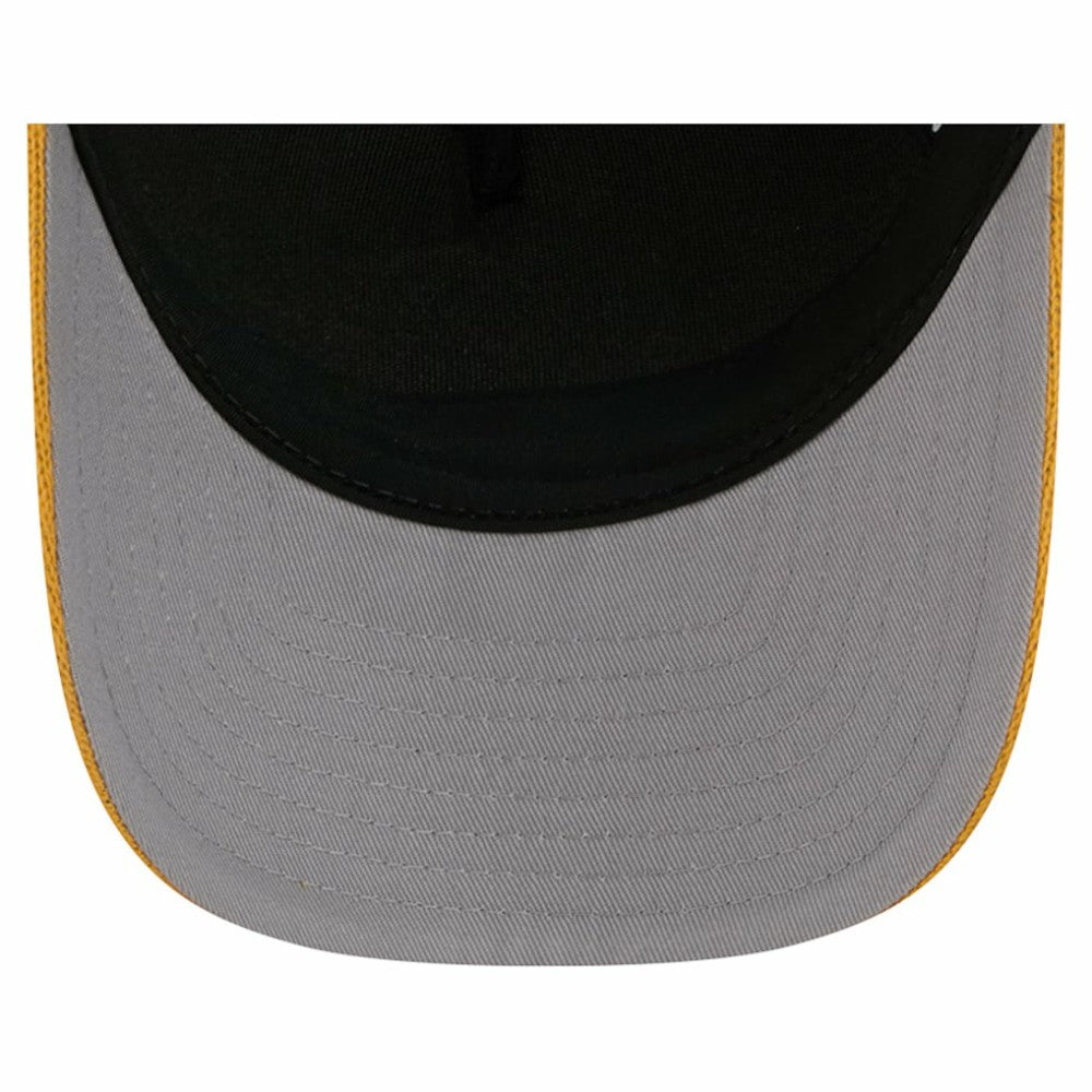 Pittsburgh Penguins New Era Hockey Sock 9FORTY A-Frame M-Crown Adjustable Trucker Hat Gold/Black
