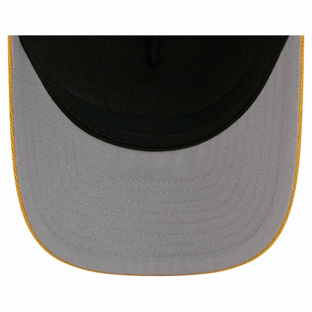 Boston Bruins New Era Hockey Sock 9FORTY A-Frame M-Crown Adjustable Trucker Hat Gold/Black