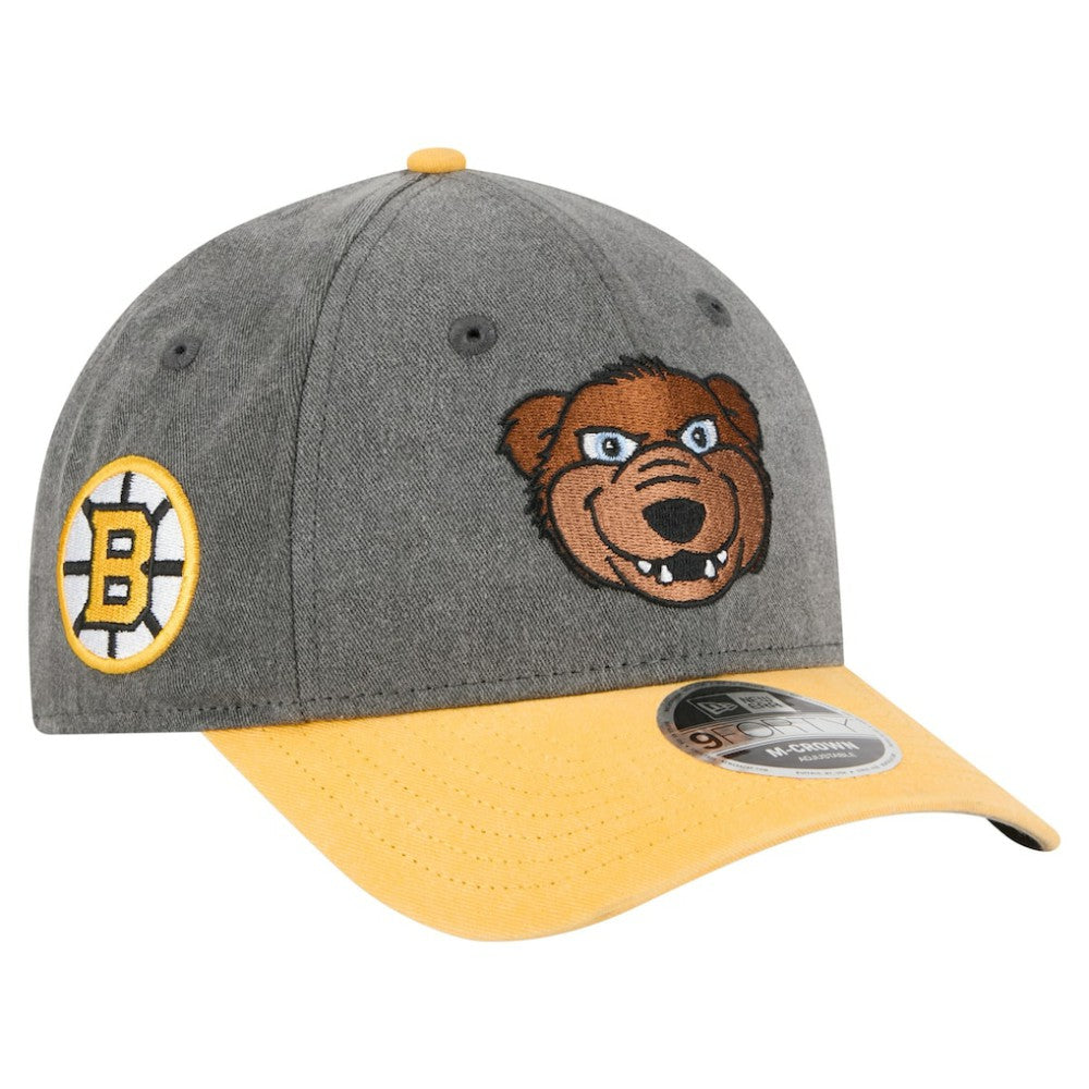 Boston Bruins New Era Mascot 2-Tone 9FORTY Adjustable Hat Black/Gold