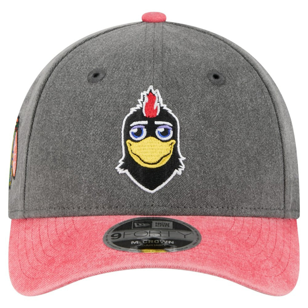 Chicago Blackhawks New Era Mascot 2-Tone 9FORTY Adjustable Hat Black/Red