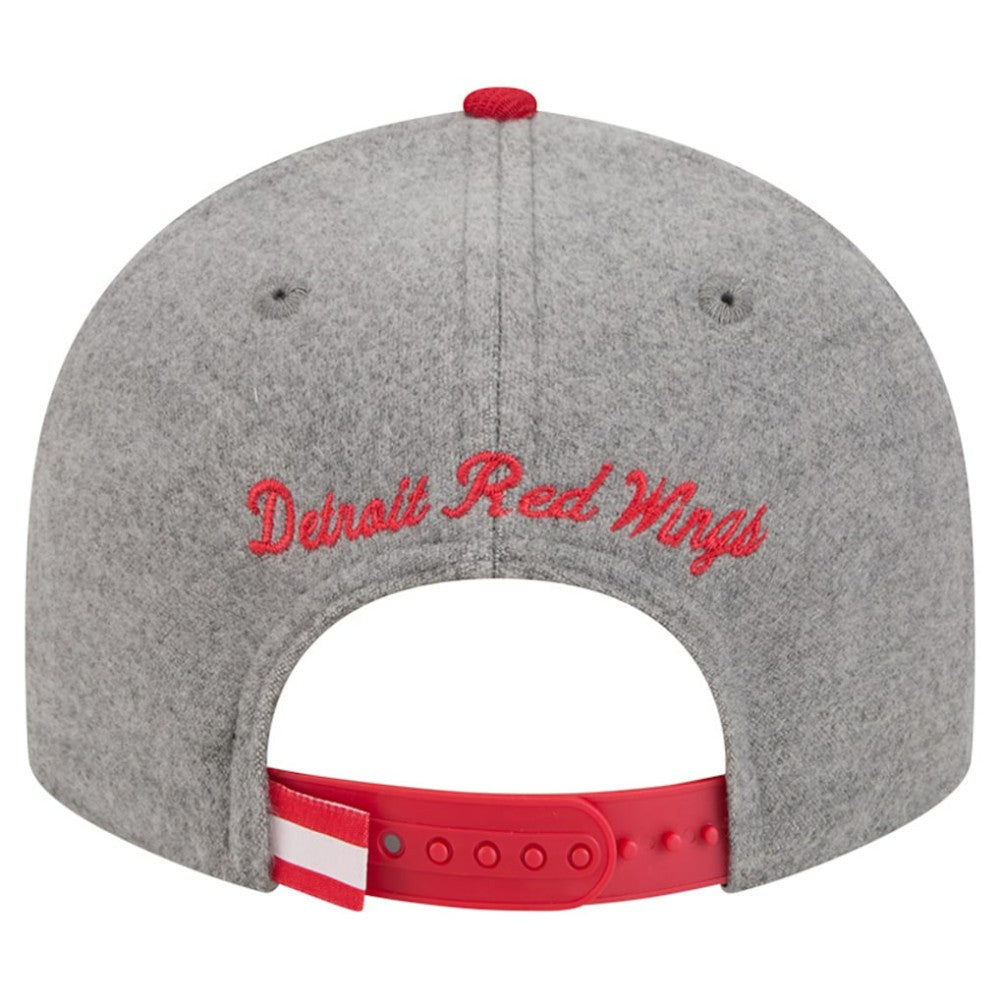 Detroit Red Wings New Era Wool Pin Low Profile 9FIFTY Snapback Hat Gray/Red