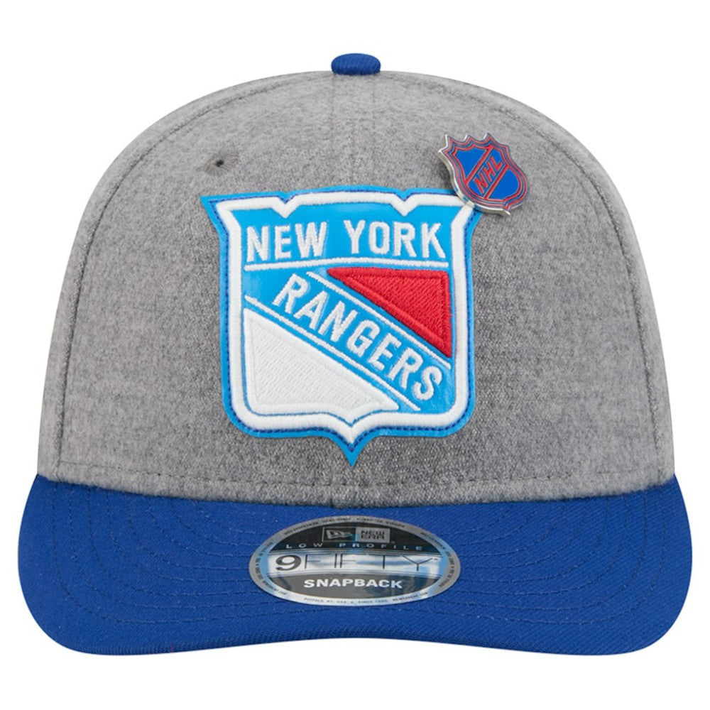 New York Rangers New Era Wool Pin Low Profile 9FIFTY Snapback Hat Gray/Blue