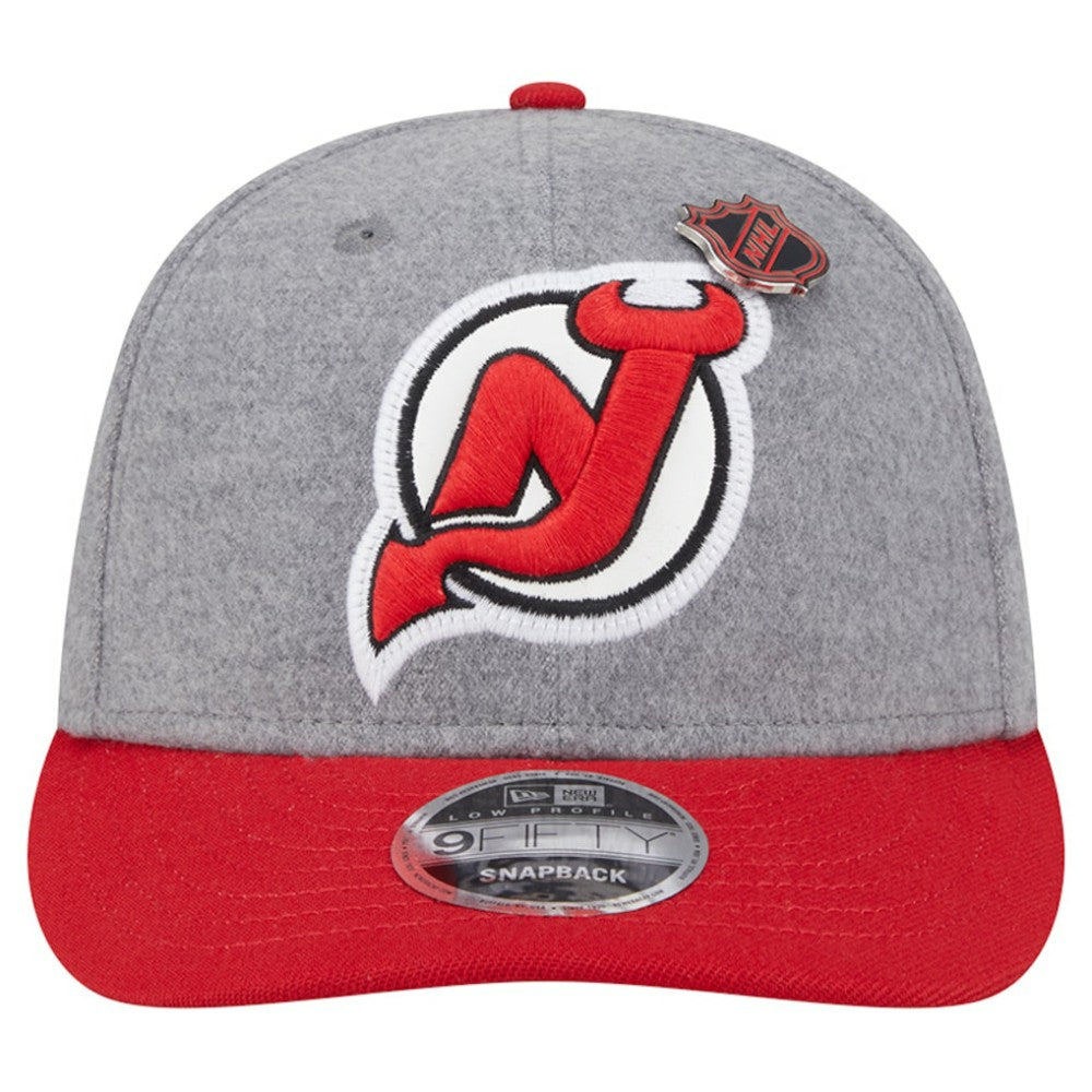 New Jersey Devils New Era Wool Pin Low Profile 9FIFTY Snapback Hat Gray/Red