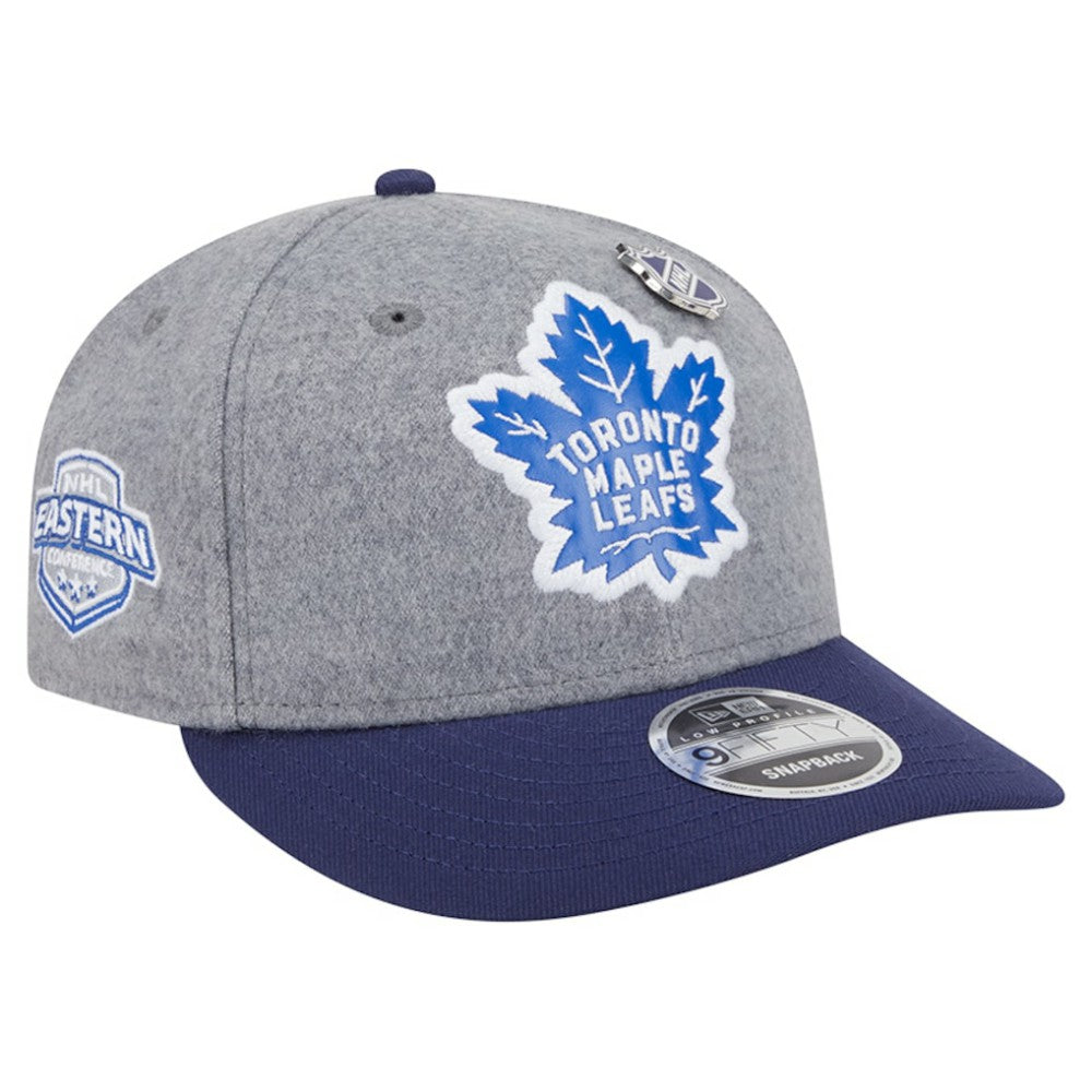 Toronto Maple Leafs New Era Wool Pin Low Profile 9FIFTY Snapback Hat Gray/Blue