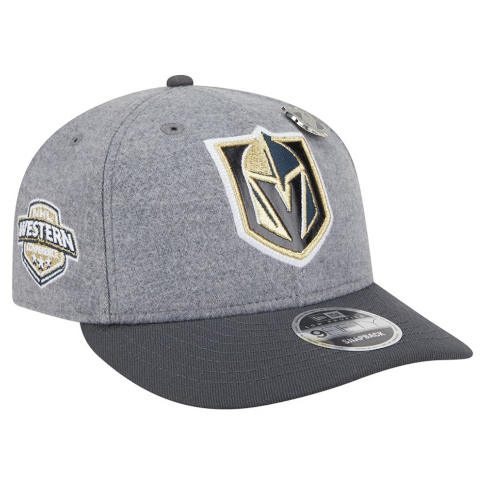 Vegas Golden Knights New Era Wool Pin Low Profile 9FIFTY Snapback Hat Gray/Black