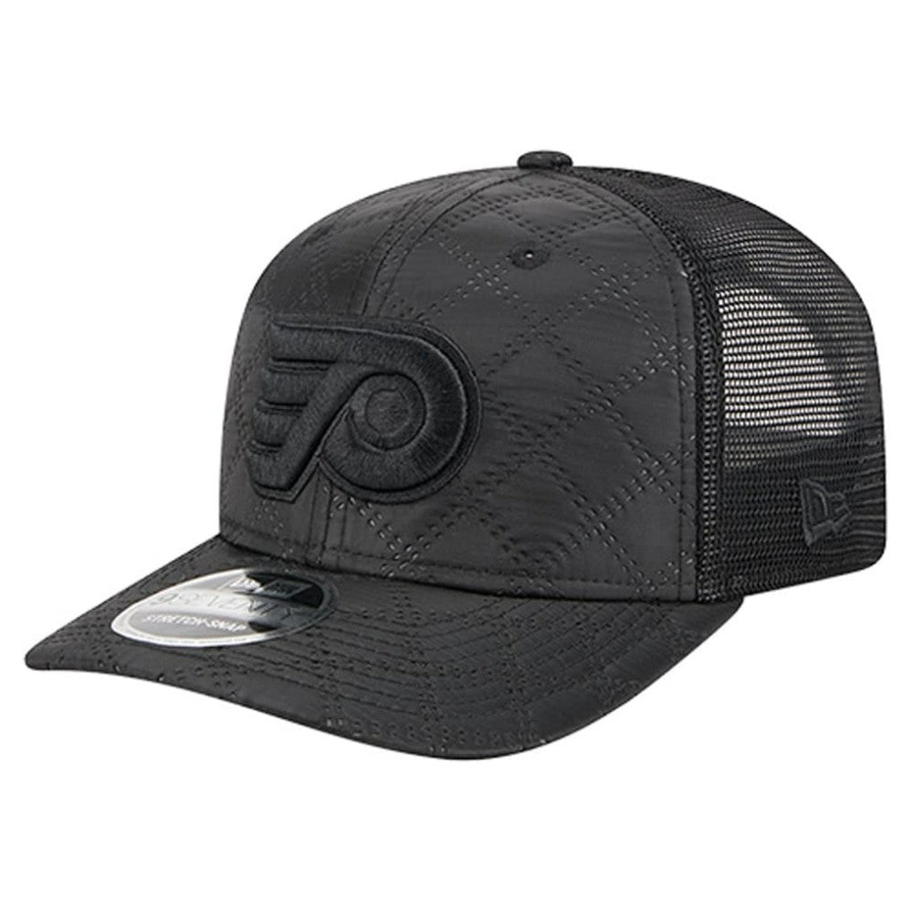 Philadelphia Flyers New Era Quilted Nylon 9SEVENTY Adjustable Trucker Hat Black