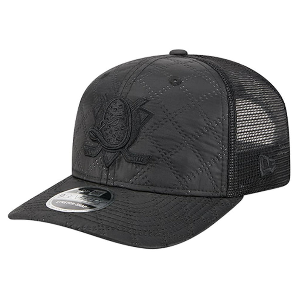 Anaheim Ducks New Era Quilted Nylon 9SEVENTY Adjustable Trucker Hat Black