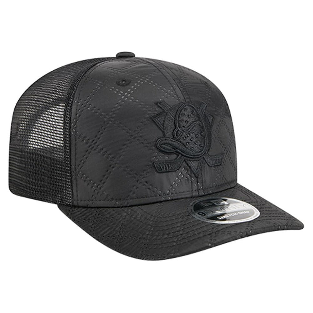 Anaheim Ducks New Era Quilted Nylon 9SEVENTY Adjustable Trucker Hat Black