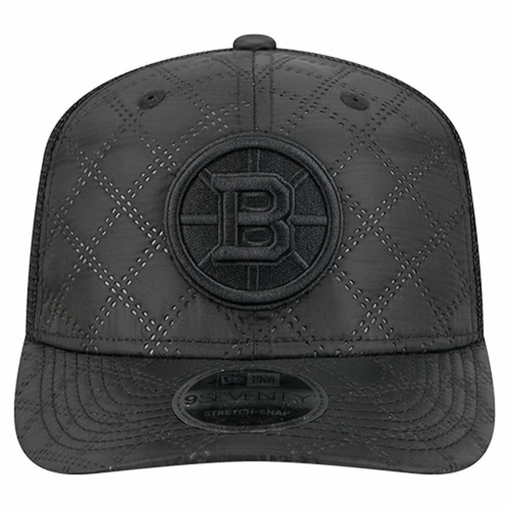 Boston Bruins New Era Quilted Nylon 9SEVENTY Adjustable Trucker Hat Black
