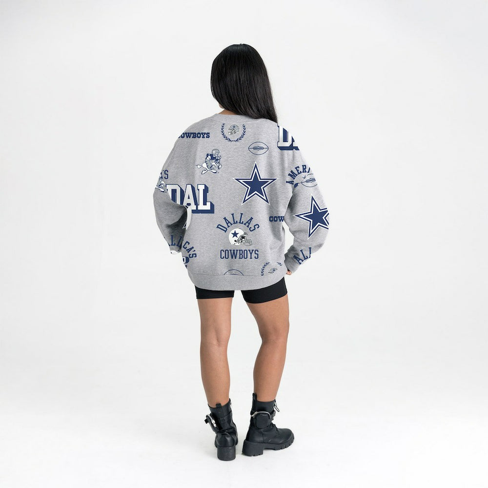 Dallas Cowboys Gameday Couture Women's Always On Repeat Fleece Sweatshirt - Heather Gray sale
