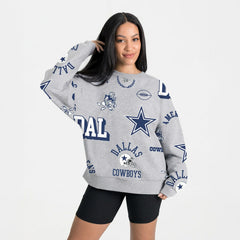 Dallas Cowboys Gameday Couture Women's Always On Repeat Fleece Sweatshirt - Heather Gray sale