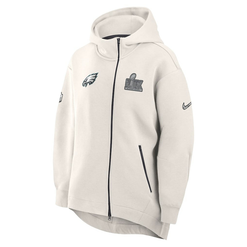 Philadelphia Eagles Women's Super Bowl LIX Opening Night Tech Fleece Full-Zip Hoodie - Cream | Nike discount