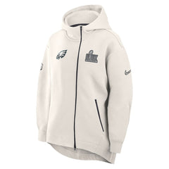 Philadelphia Eagles Women's Super Bowl LIX Opening Night Tech Fleece Full-Zip Hoodie - Cream | Nike discount