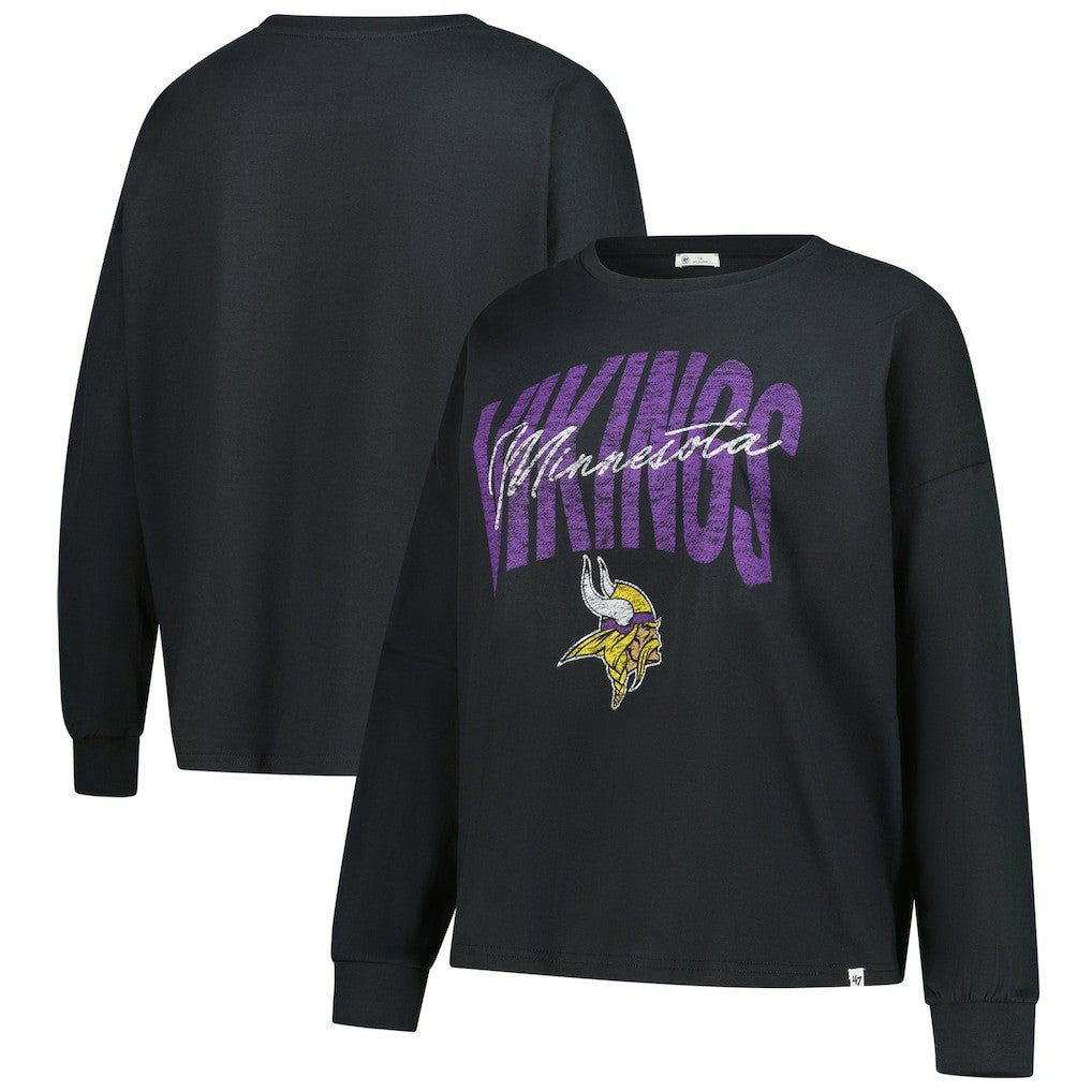 Minnesota Vikings '47 Women's Plus Size Muse Sydney Long Sleeve T-Shirt - Black outlet