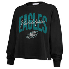 Philadelphia Eagles '47 Women's Plus Size Muse Sydney Long Sleeve T-Shirt - Black for sale