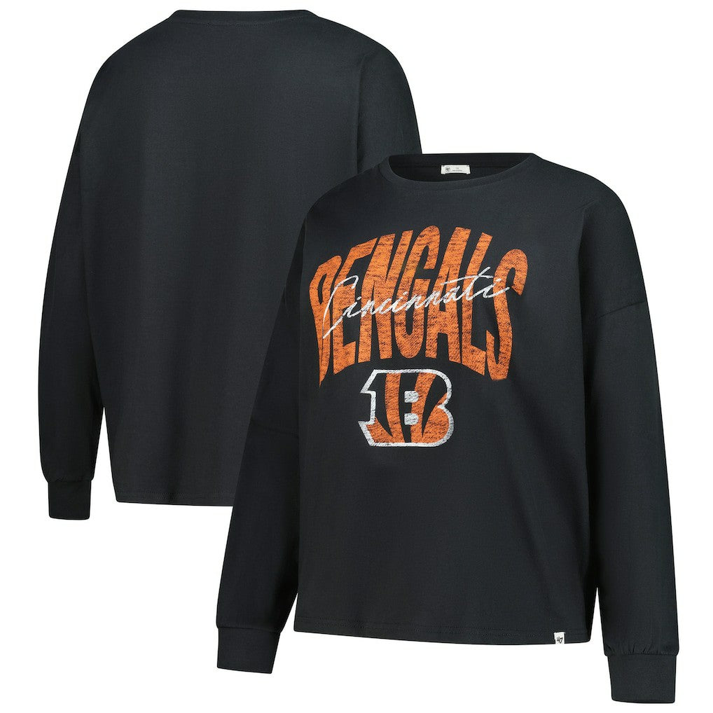 Cincinnati Bengals '47 Women's Plus Size Muse Sydney Long Sleeve T-Shirt - Black online
