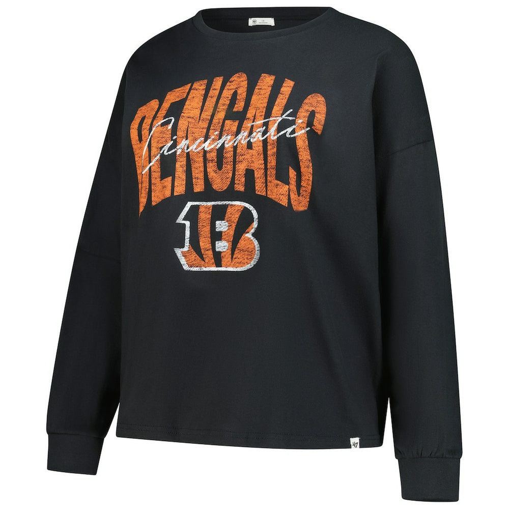 Cincinnati Bengals '47 Women's Plus Size Muse Sydney Long Sleeve T-Shirt - Black online