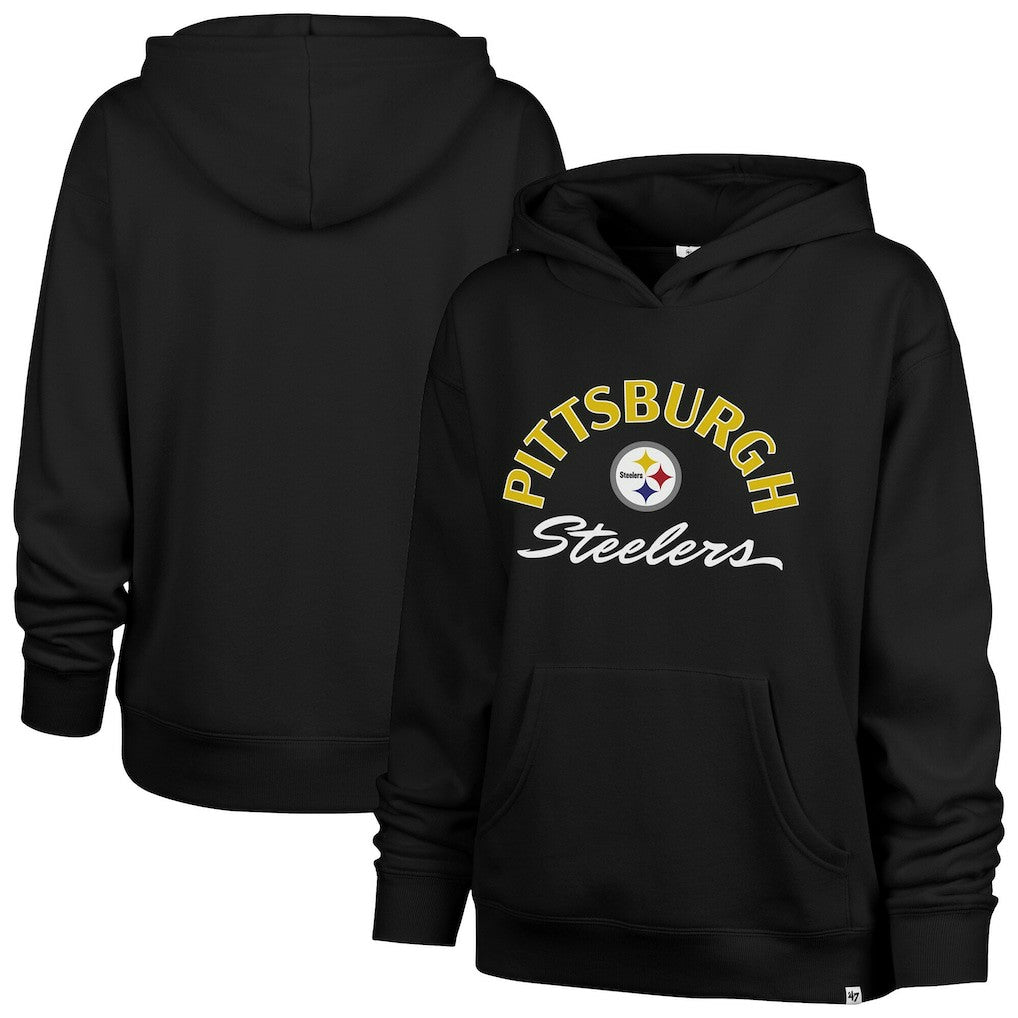 Pittsburgh Steelers '47 Women's Plus Size Whirlwind Naomi Hoodie - Black on sale
