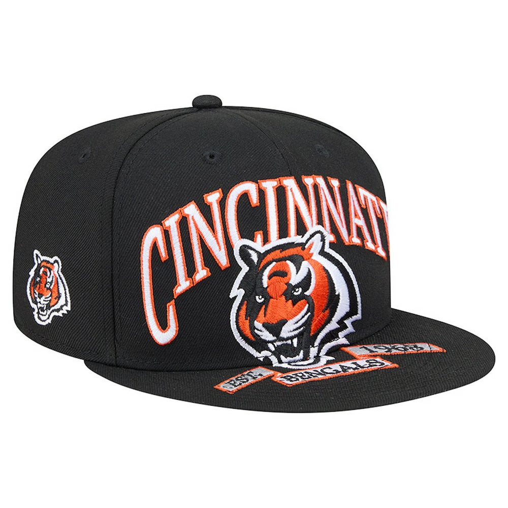 Cincinnati Bengals New Era Head Oversized 59FIFTY Fitted Hat - Black on sale