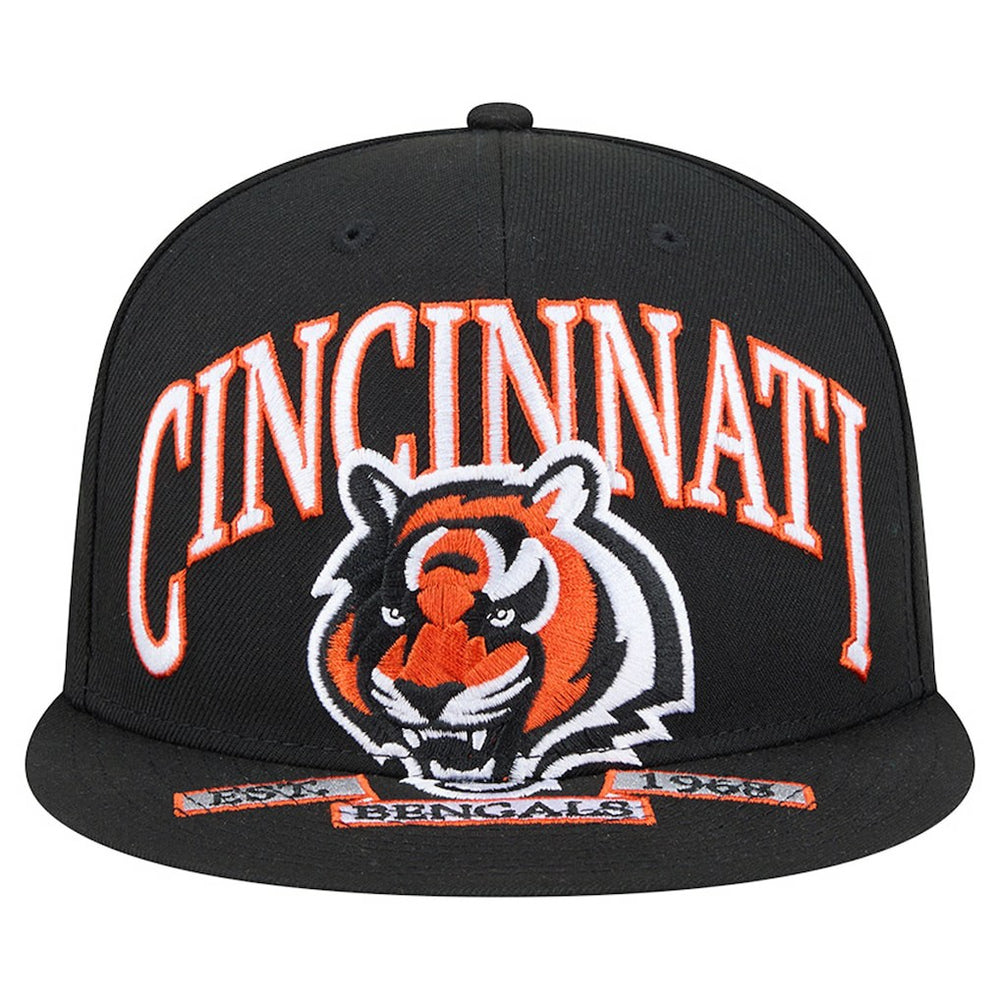 Cincinnati Bengals New Era Head Oversized 59FIFTY Fitted Hat - Black on sale