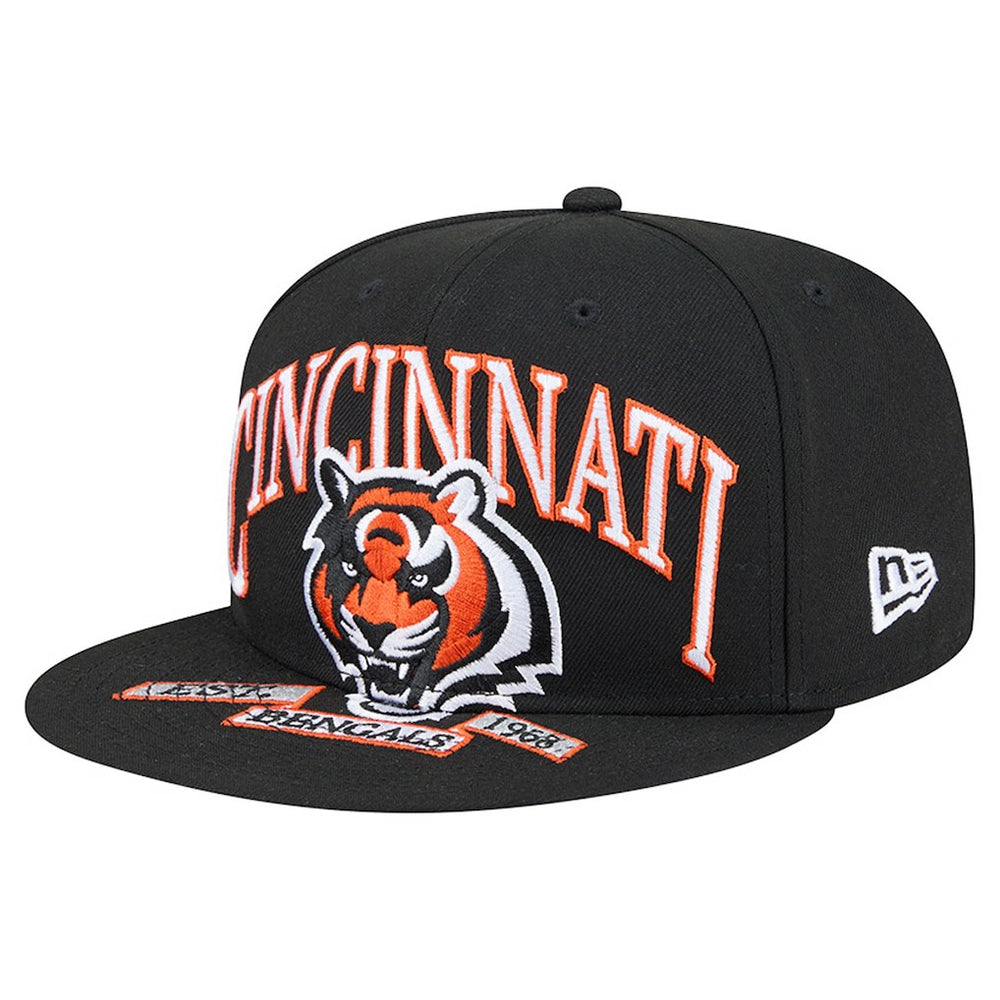Cincinnati Bengals New Era Head Oversized 59FIFTY Fitted Hat - Black on sale