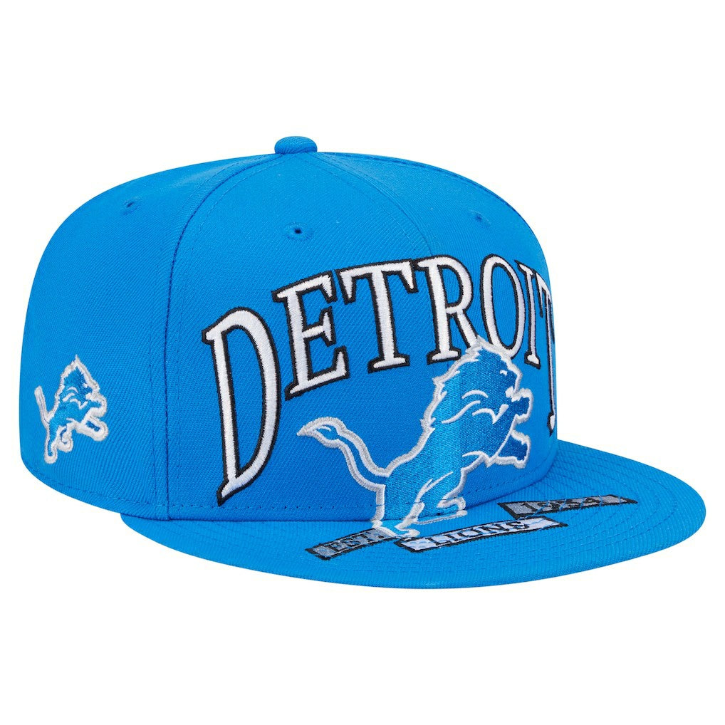 Detroit Lions New Era Oversized 59FIFTY Fitted Hat - Blue cheap