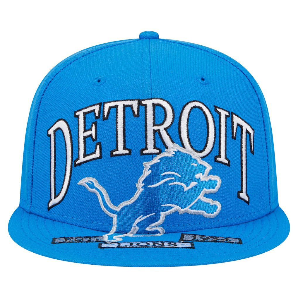Detroit Lions New Era Oversized 59FIFTY Fitted Hat - Blue cheap