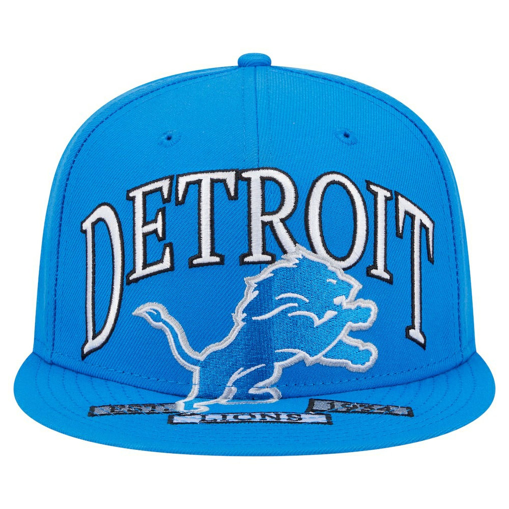 Detroit Lions New Era Oversized 59FIFTY Fitted Hat - Blue cheap