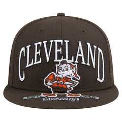 Cleveland Browns New Era Throwback Oversized 59FIFTY Fitted Hat - Brown sale