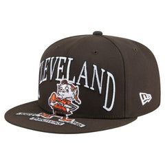 Cleveland Browns New Era Throwback Oversized 59FIFTY Fitted Hat - Brown sale