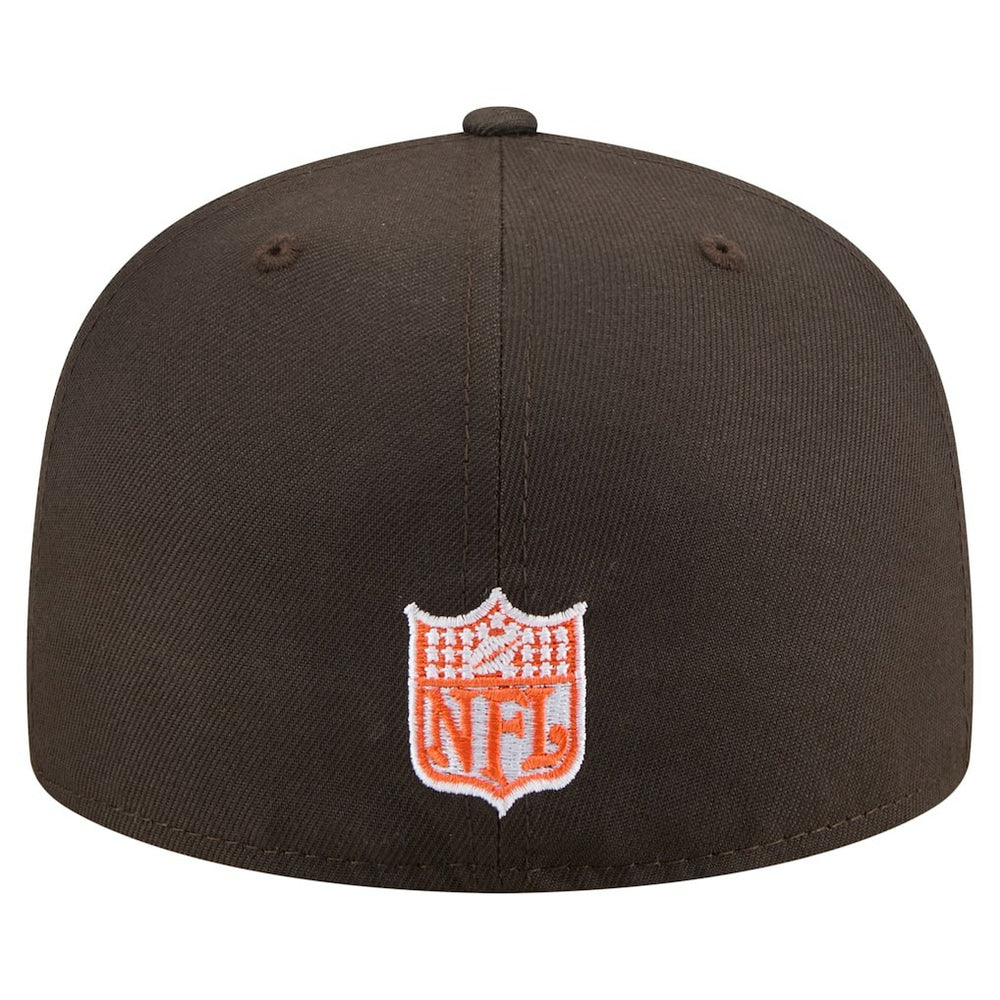 Cleveland Browns New Era Throwback Oversized 59FIFTY Fitted Hat - Brown sale