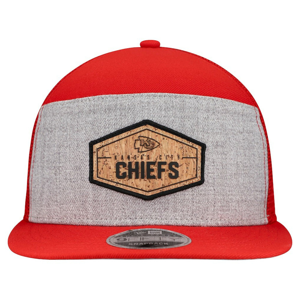Kansas City Chiefs New Era Cork Split Panel 9FIFTY Trucker Snapback Hat - Gray/Red discount