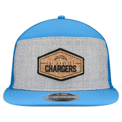 Los Angeles Chargers New Era Cork Split Panel 9FIFTY Trucker Snapback Hat - Gray/Powder Blue cheap