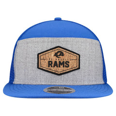Los Angeles Rams New Era Cork Split Panel 9FIFTY Trucker Snapback Hat - Gray/Royal sale
