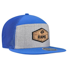 Los Angeles Rams New Era Cork Split Panel 9FIFTY Trucker Snapback Hat - Gray/Royal sale